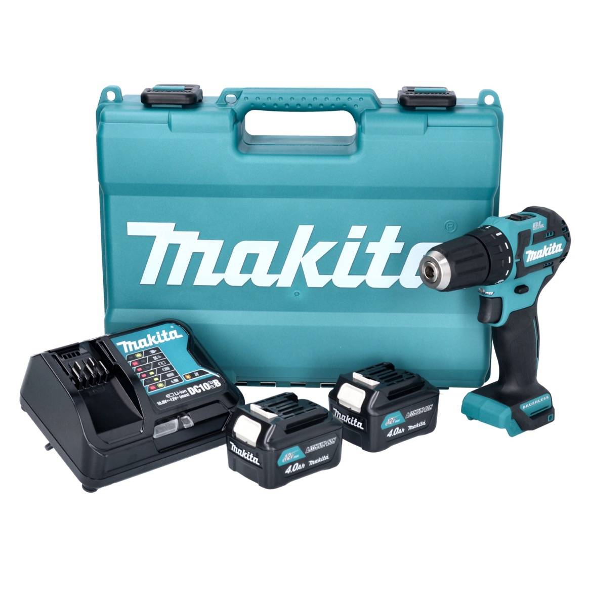 Makita DF 332 DSME Akku Bohrschrauber 12 V max. 35 Nm Brushless + 2x Akku 4,0 Ah + Ladegerät + Koffer-1