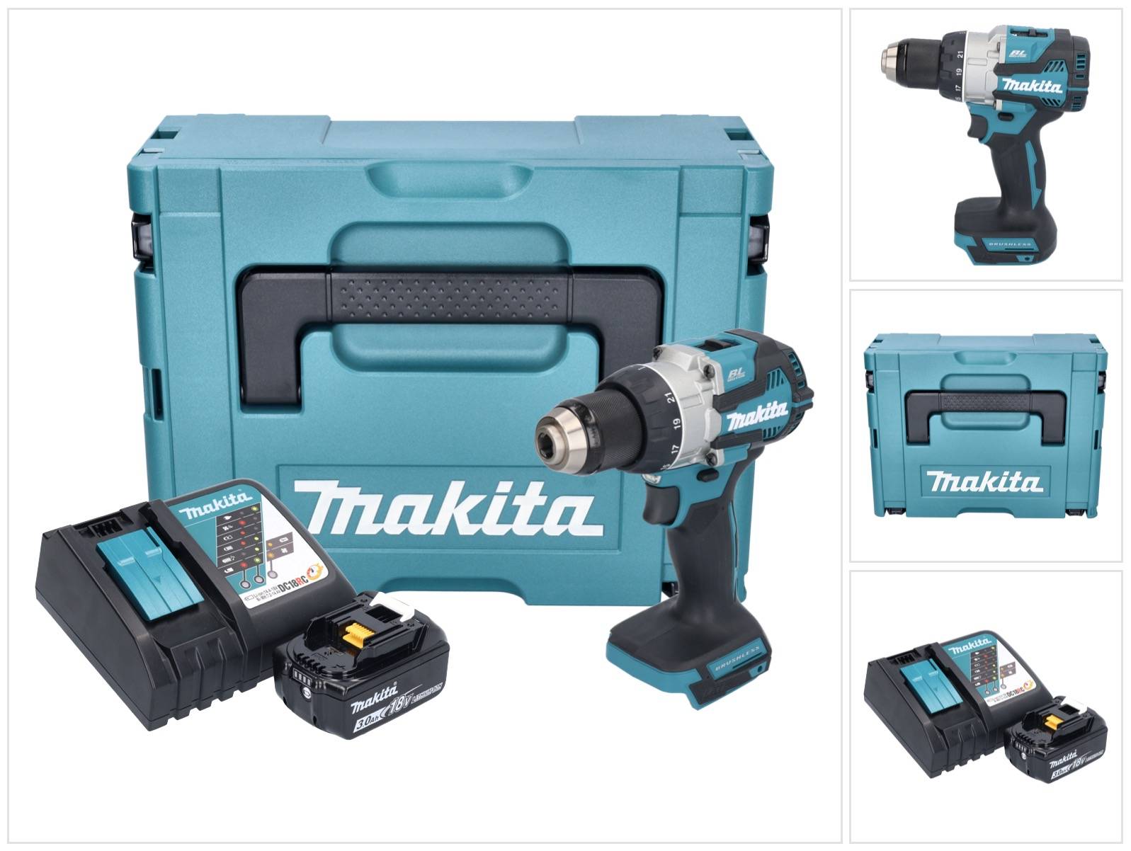 Makita DDF 489 RF1J Akku Bohrschrauber 18 V 73 Nm Brushless + 1x Akku 3,0 Ah + Ladegerät + Makpac-0