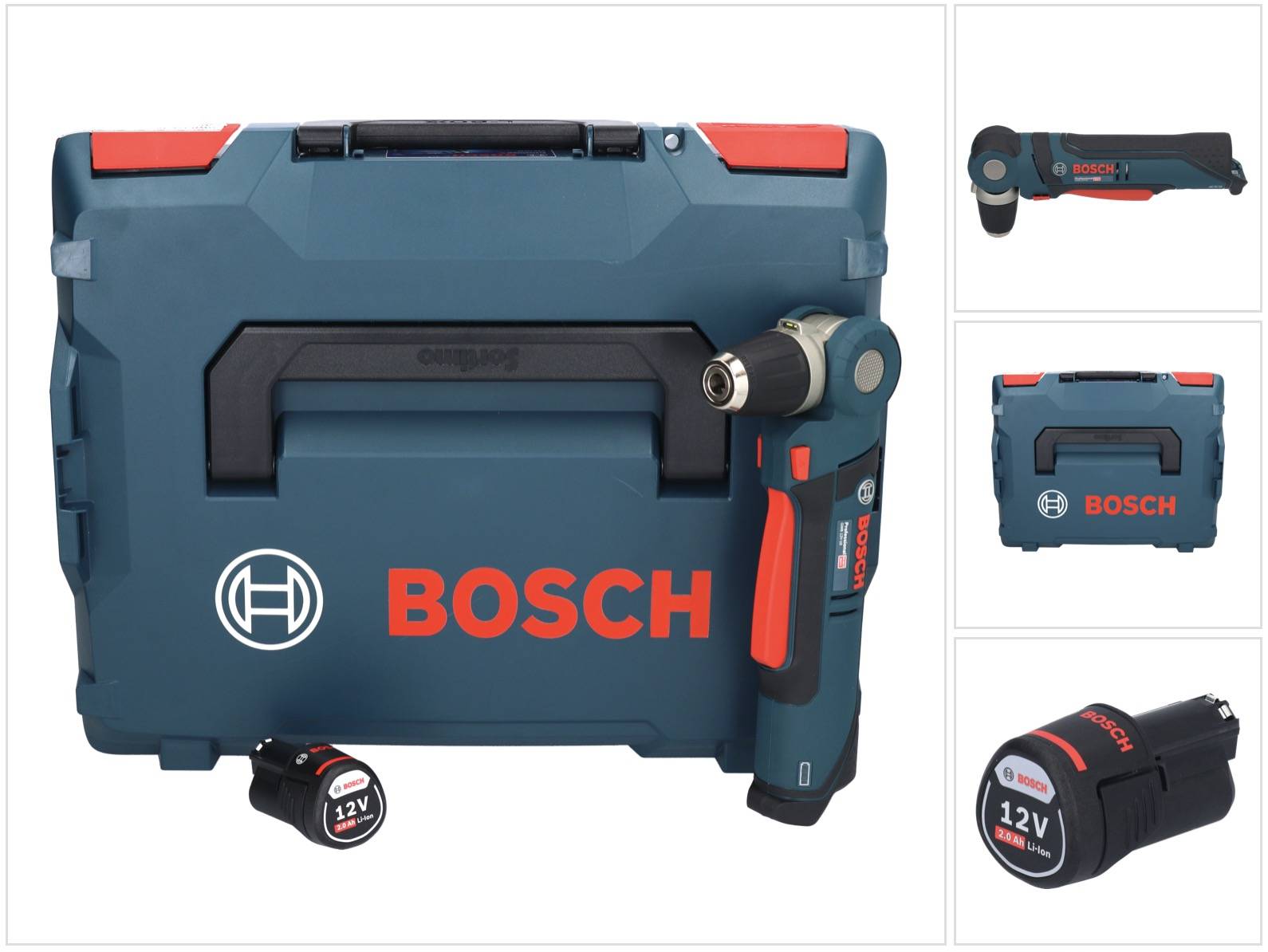Bosch Professional GWB 12V-10 Akku Winkelbohrmaschine 12 V + 1x Akku 2,0 Ah + L-Boxx - ohne Ladegerät-0