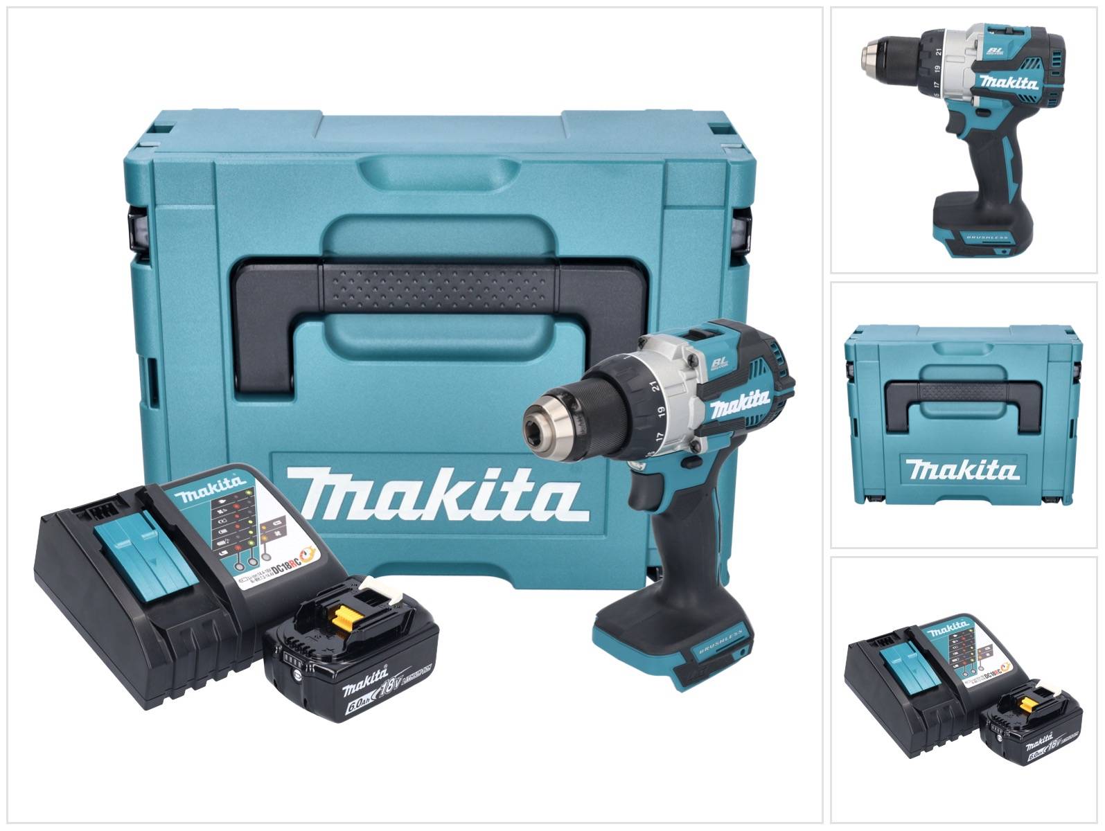 Makita DDF 489 RG1J Akku Bohrschrauber 18 V 73 Nm Brushless + 1x Akku 6,0 Ah + Ladegerät + Makpac-0