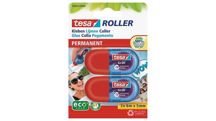 TESA 59820, Trocken Mini Glue Roller ecologo, 6m x 5mm-0