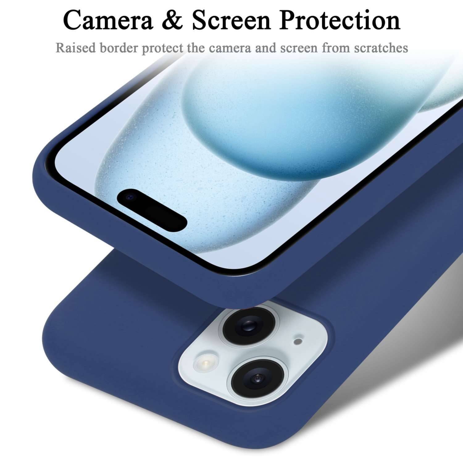 Cadorabo Schutzhülle für Apple iPhone 15 Hülle in Blau Handyhülle Case Cover TPU Etui-3