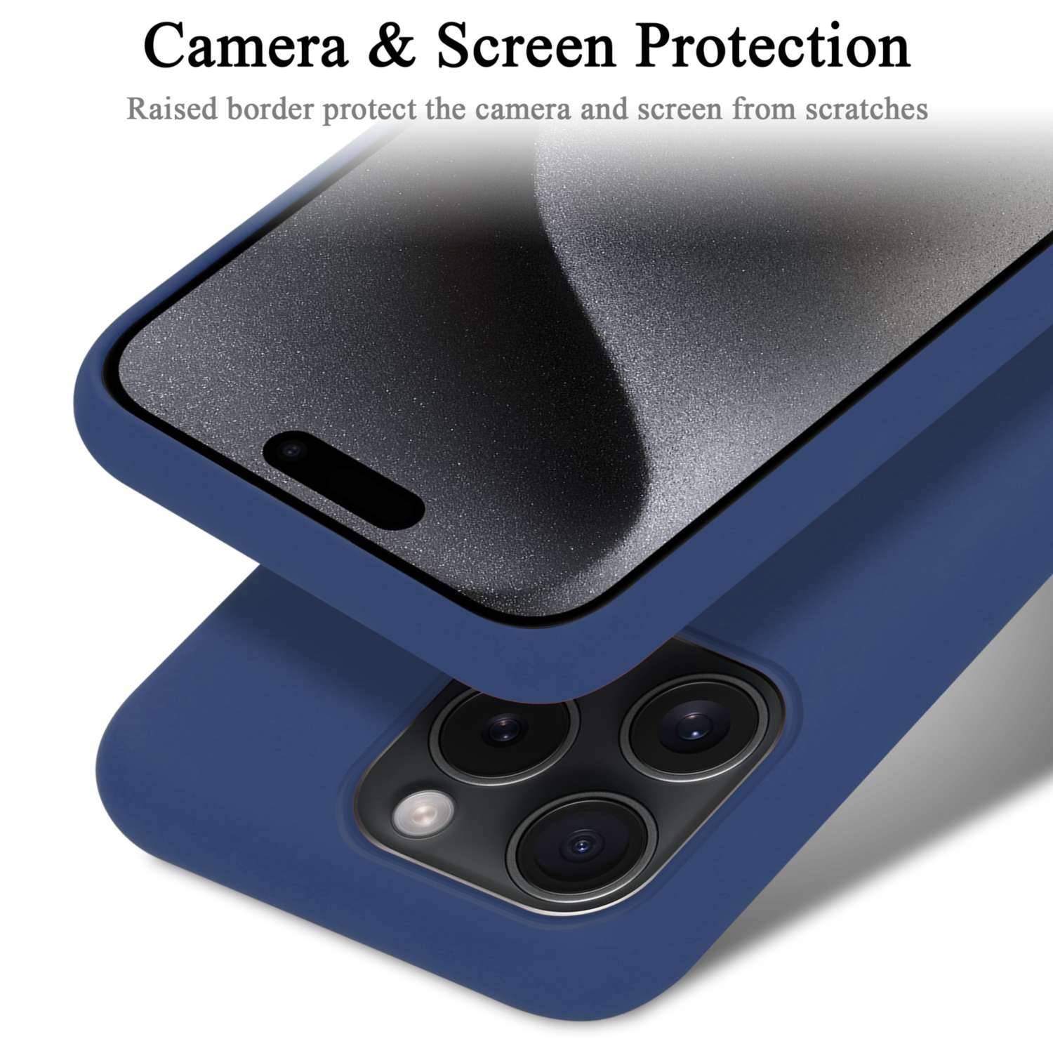 Cadorabo Schutzhülle für Apple iPhone 15 PRO MAX Hülle in Blau Handyhülle Case Cover TPU Etui-3