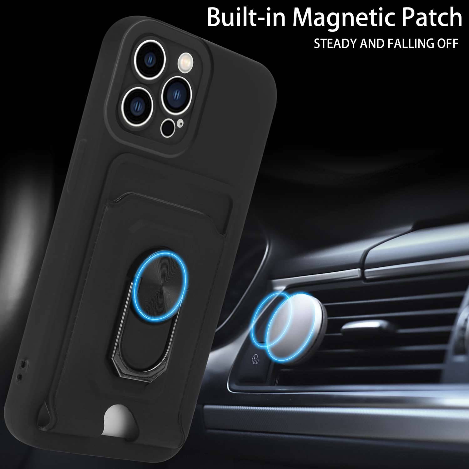 Cadorabo Handy Kette mit Standfunktion kompatibel mit Apple iPhone 15 PRO in Schwarz - Silikon Schutzhülle mit-4