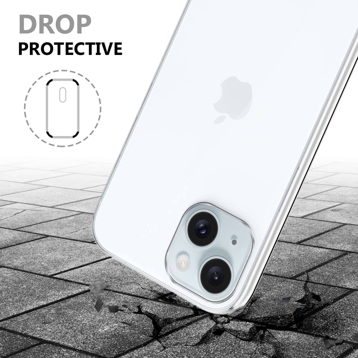 Cadorabo Schutzhülle für Apple iPhone 15 Hülle in Transparent 360° Etui Full Body Handyhülle Cover Case-4