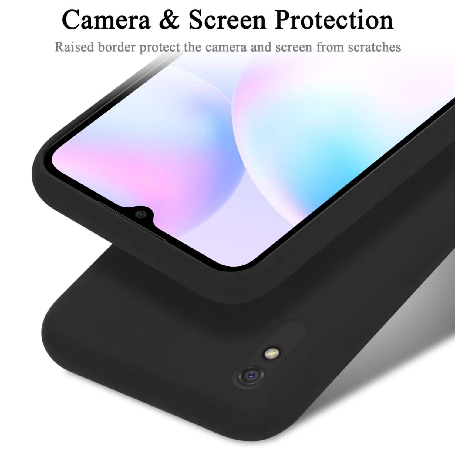 Cadorabo Schutzhülle für Xiaomi RedMi 9A / RedMi 9AT Hülle in Schwarz Handyhülle Case Cover TPU Etui-3