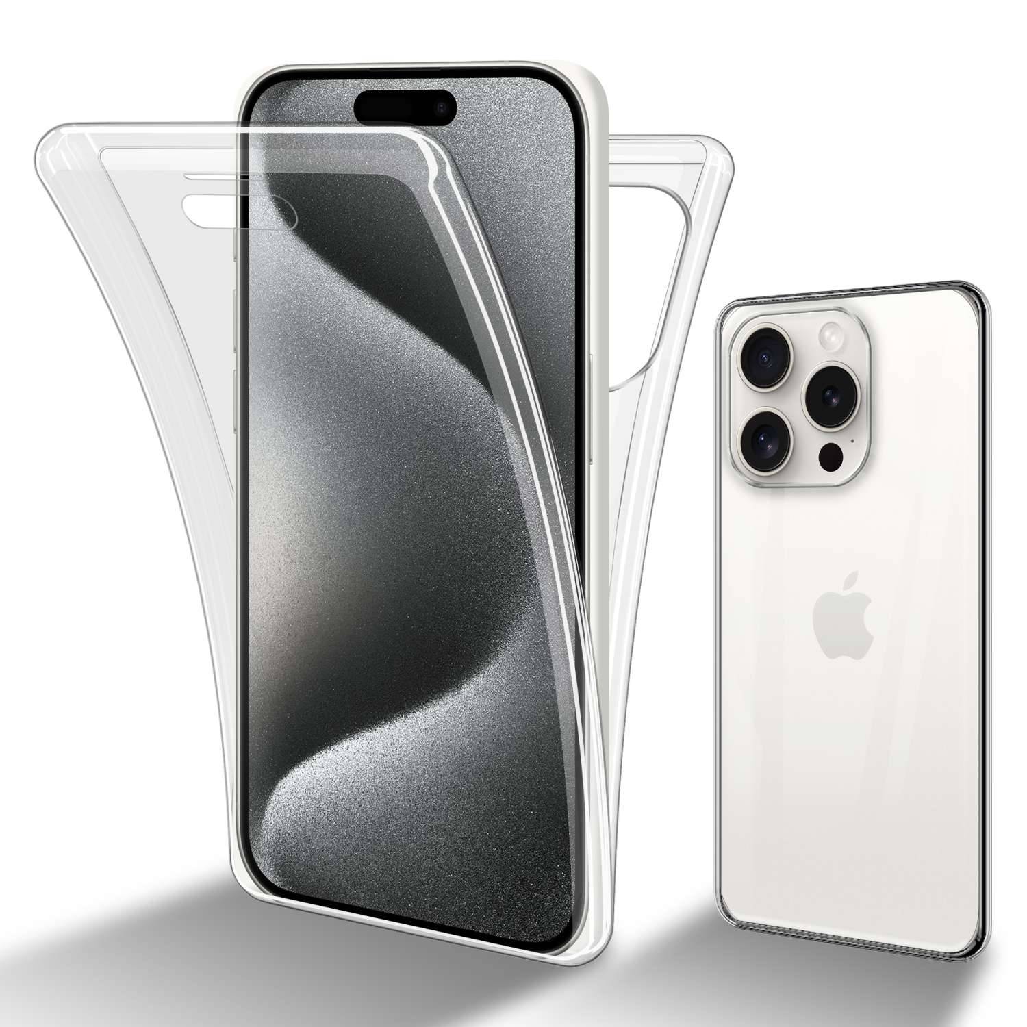 Cadorabo Schutzhülle für Apple iPhone 15 PRO Hülle in Transparent 360° Etui Full Body Handyhülle Cover Case-0