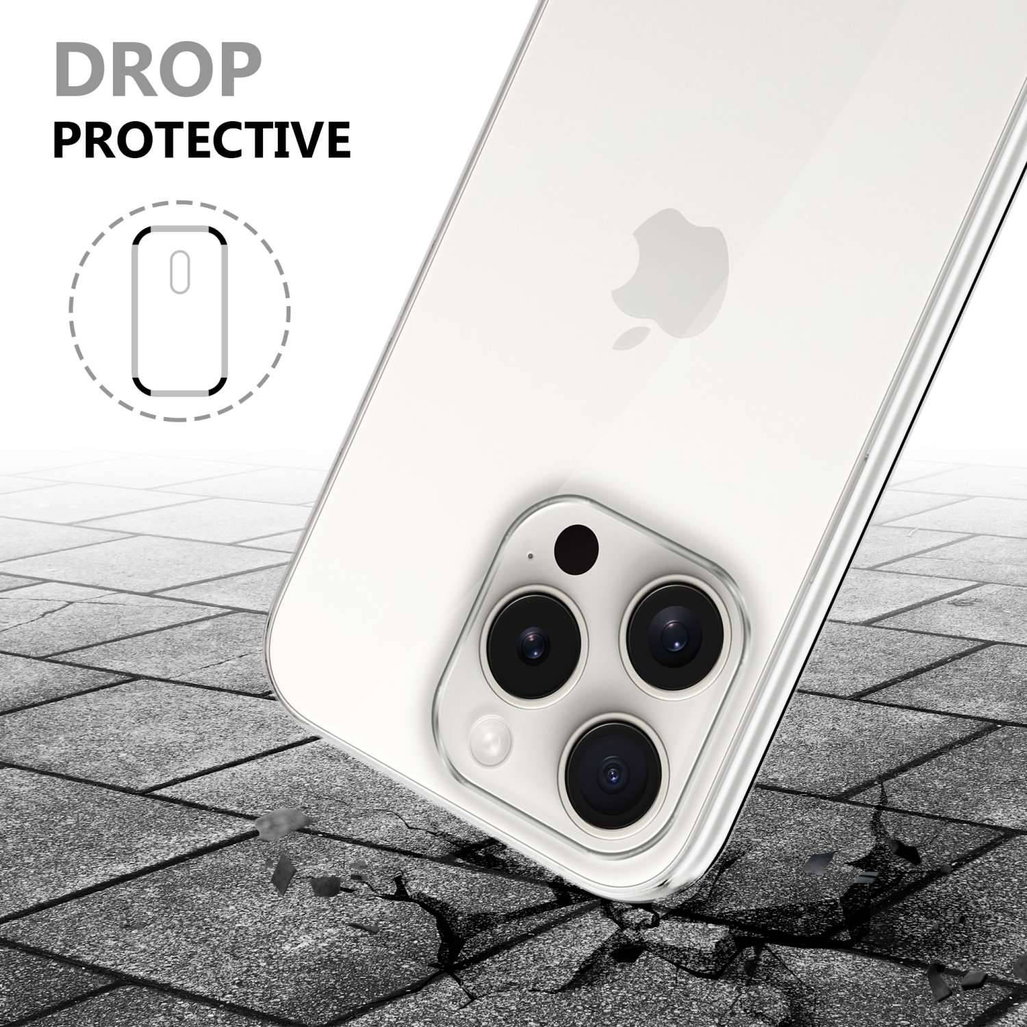 Cadorabo Schutzhülle für Apple iPhone 15 PRO Hülle in Transparent 360° Etui Full Body Handyhülle Cover Case-4