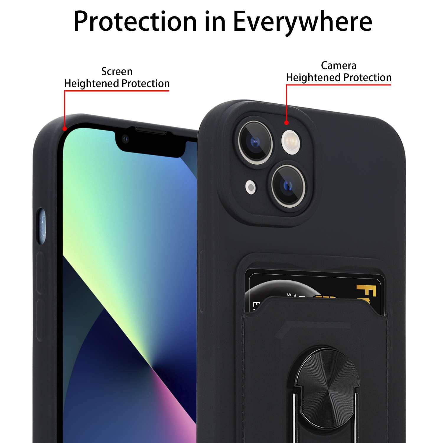 Cadorabo Handy Kette mit Standfunktion kompatibel mit Apple iPhone 14 in Schwarz - Silikon Schutzhülle mit verstellbaren-2
