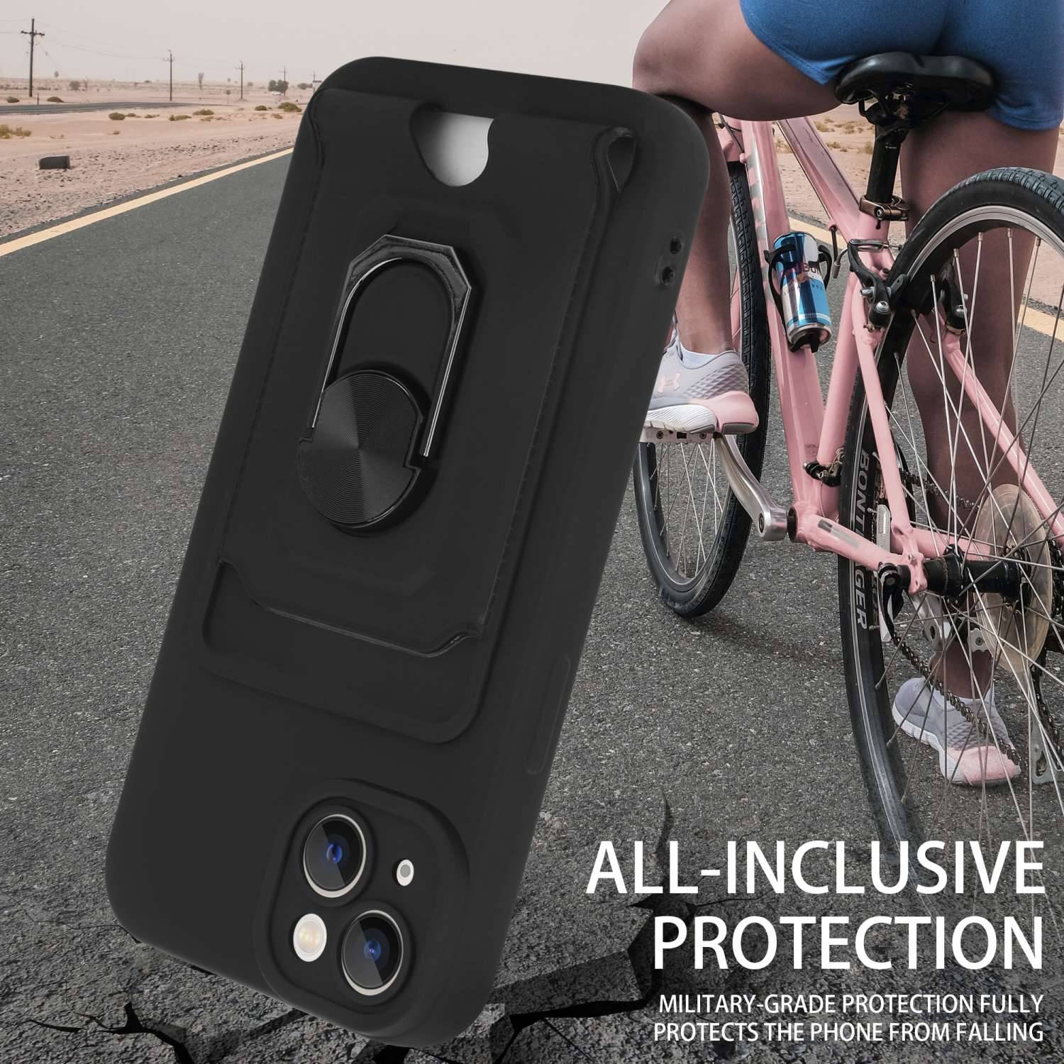 Cadorabo Handy Kette mit Standfunktion kompatibel mit Apple iPhone 14 in Schwarz - Silikon Schutzhülle mit verstellbaren-3