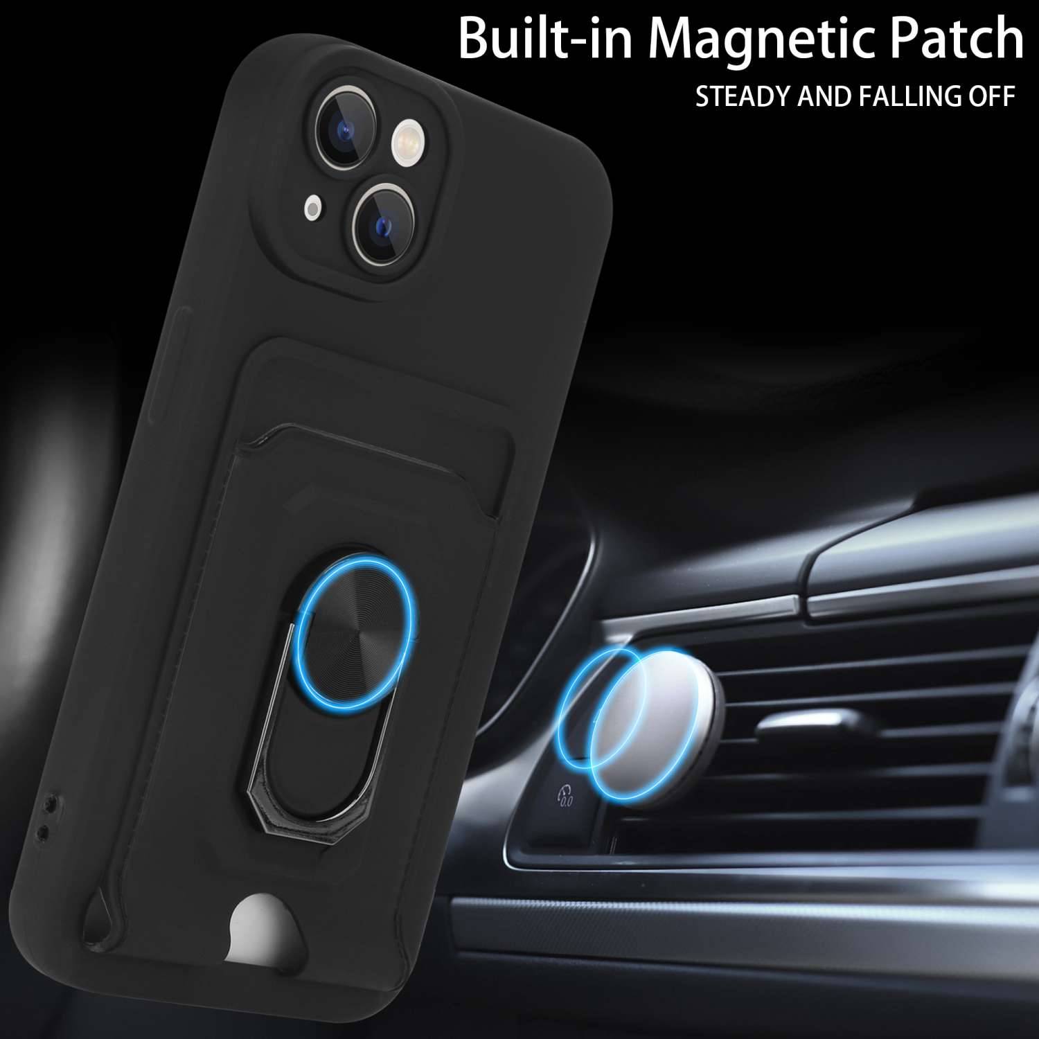 Cadorabo Handy Kette mit Standfunktion kompatibel mit Apple iPhone 14 in Schwarz - Silikon Schutzhülle mit verstellbaren-4