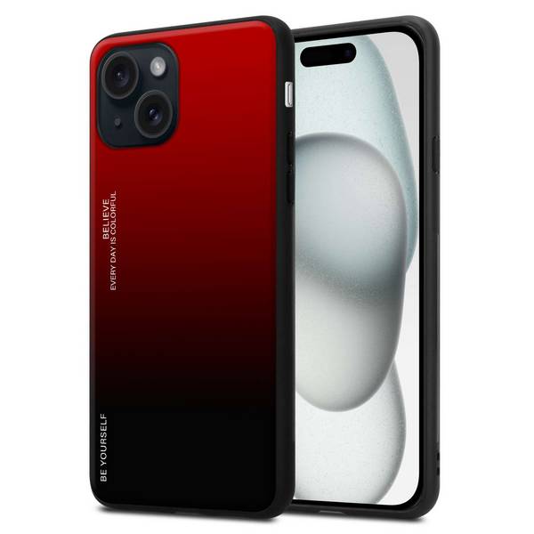 Cadorabo Hülle für Apple iPhone 15 PLUS Schutz Hülle in Schwarz Handyhülle TPU Etui Cover Case Tempered Glas