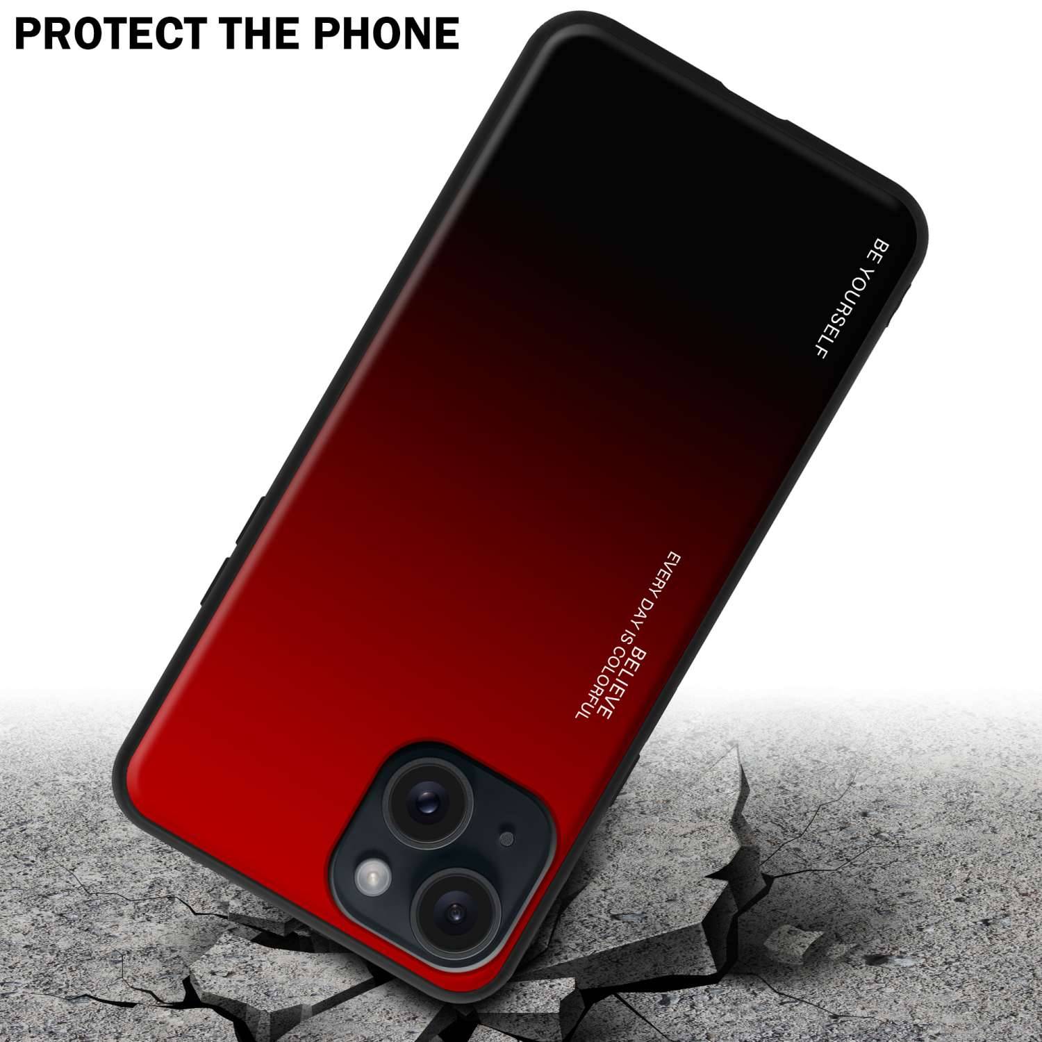 Cadorabo Hülle für Apple iPhone 15 PLUS Schutz Hülle in Schwarz Handyhülle TPU Etui Cover Case Tempered Glas-2