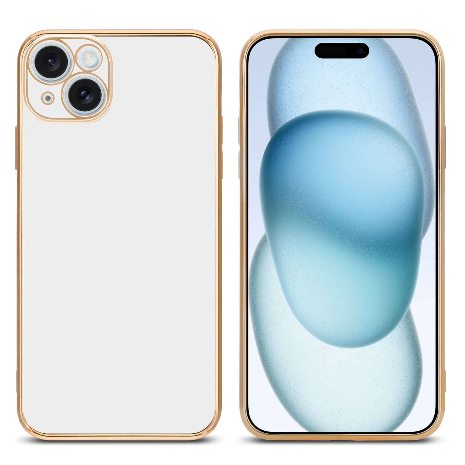 Cadorabo Schutzhülle für Apple iPhone 15 Hülle in Weiß Handyhülle TPU Silikon Kameraschutz Etui Case-1