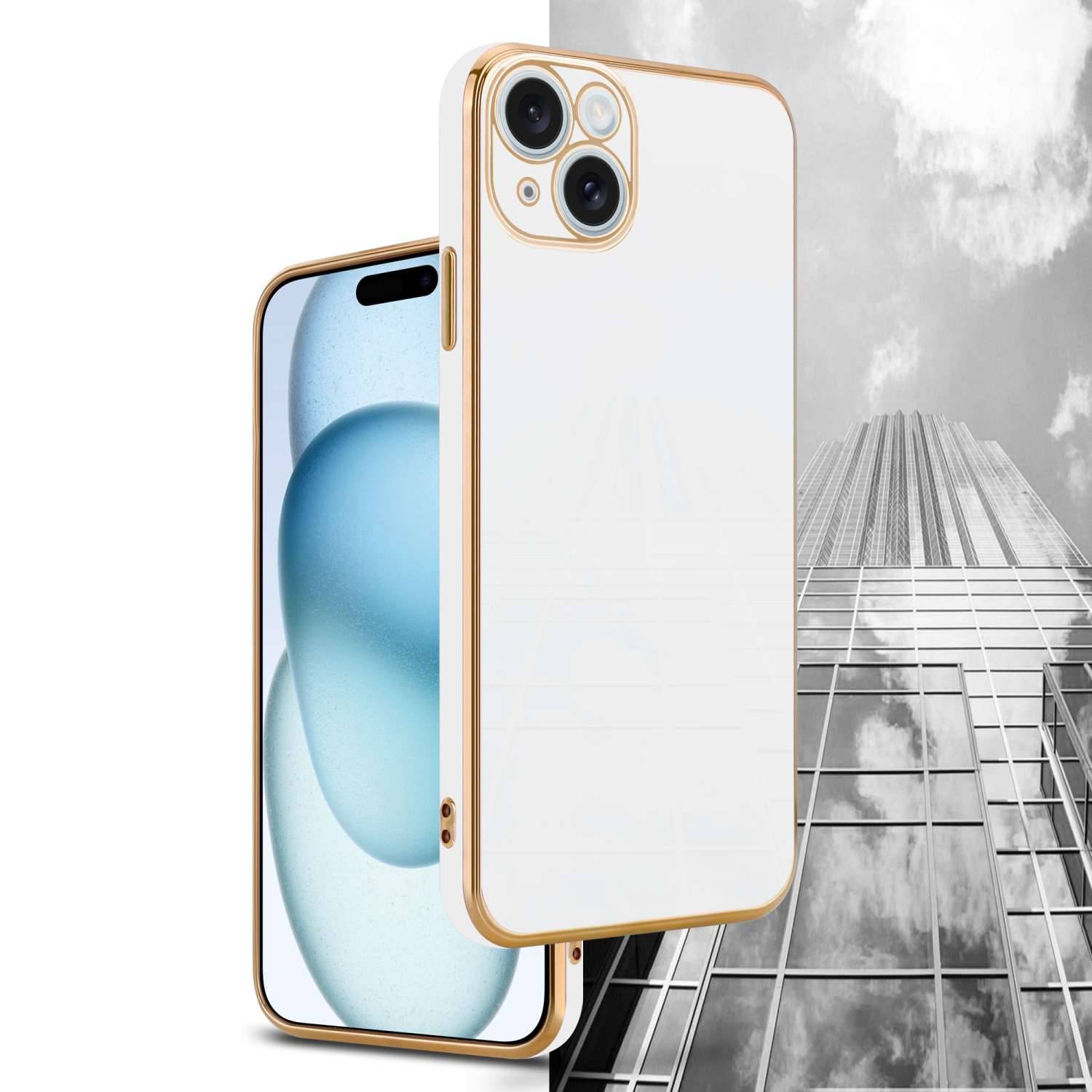 Cadorabo Schutzhülle für Apple iPhone 15 Hülle in Weiß Handyhülle TPU Silikon Kameraschutz Etui Case-2