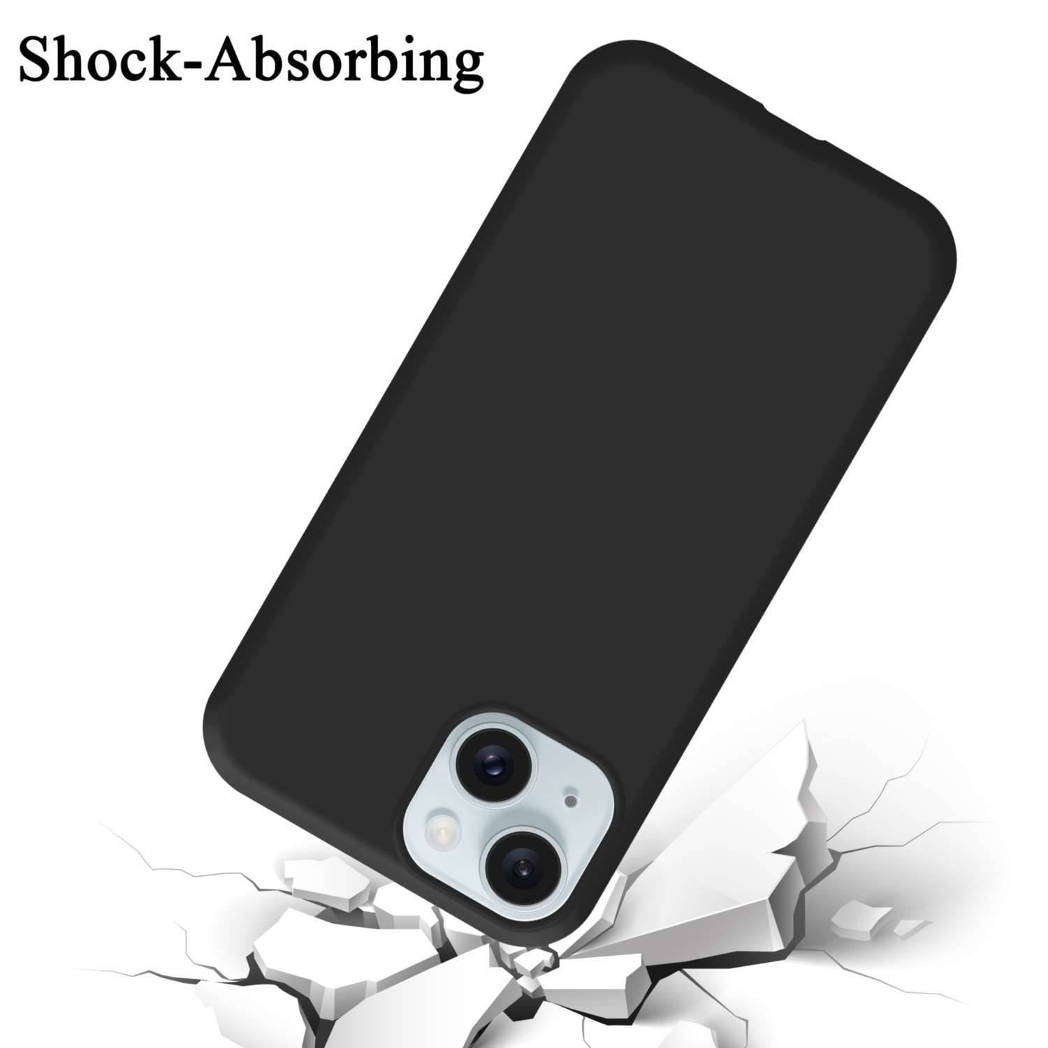 Cadorabo Schutzhülle für Apple iPhone 15 Hülle in Schwarz Handyhülle Case Cover TPU Etui-2