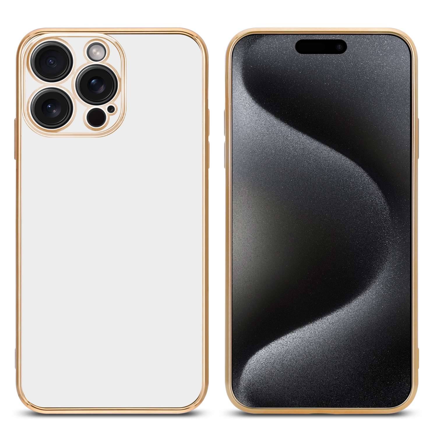 Cadorabo Schutzhülle für Apple iPhone 15 PRO Hülle in Weiß Handyhülle TPU Silikon Kameraschutz Etui Case-1