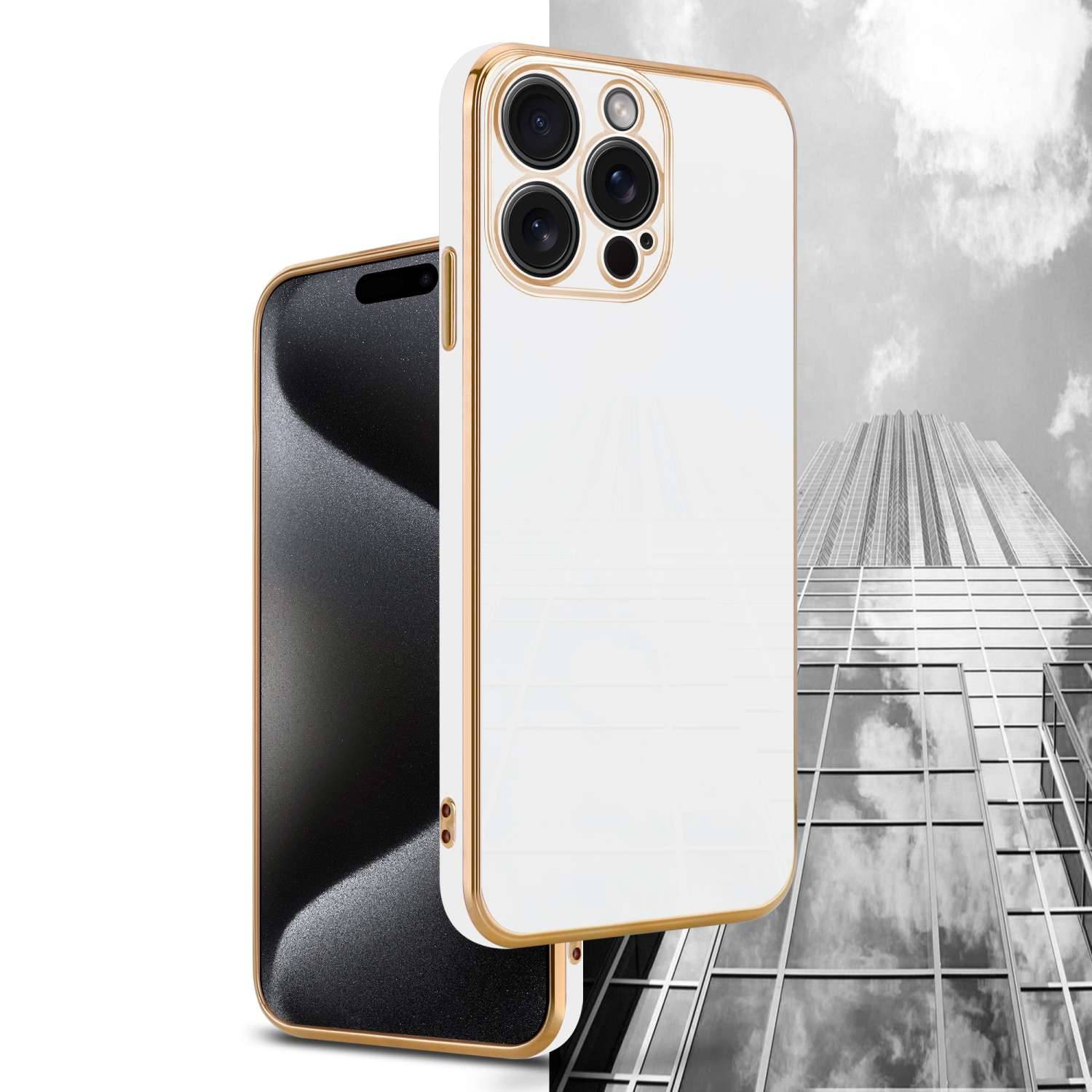 Cadorabo Schutzhülle für Apple iPhone 15 PRO Hülle in Weiß Handyhülle TPU Silikon Kameraschutz Etui Case-2
