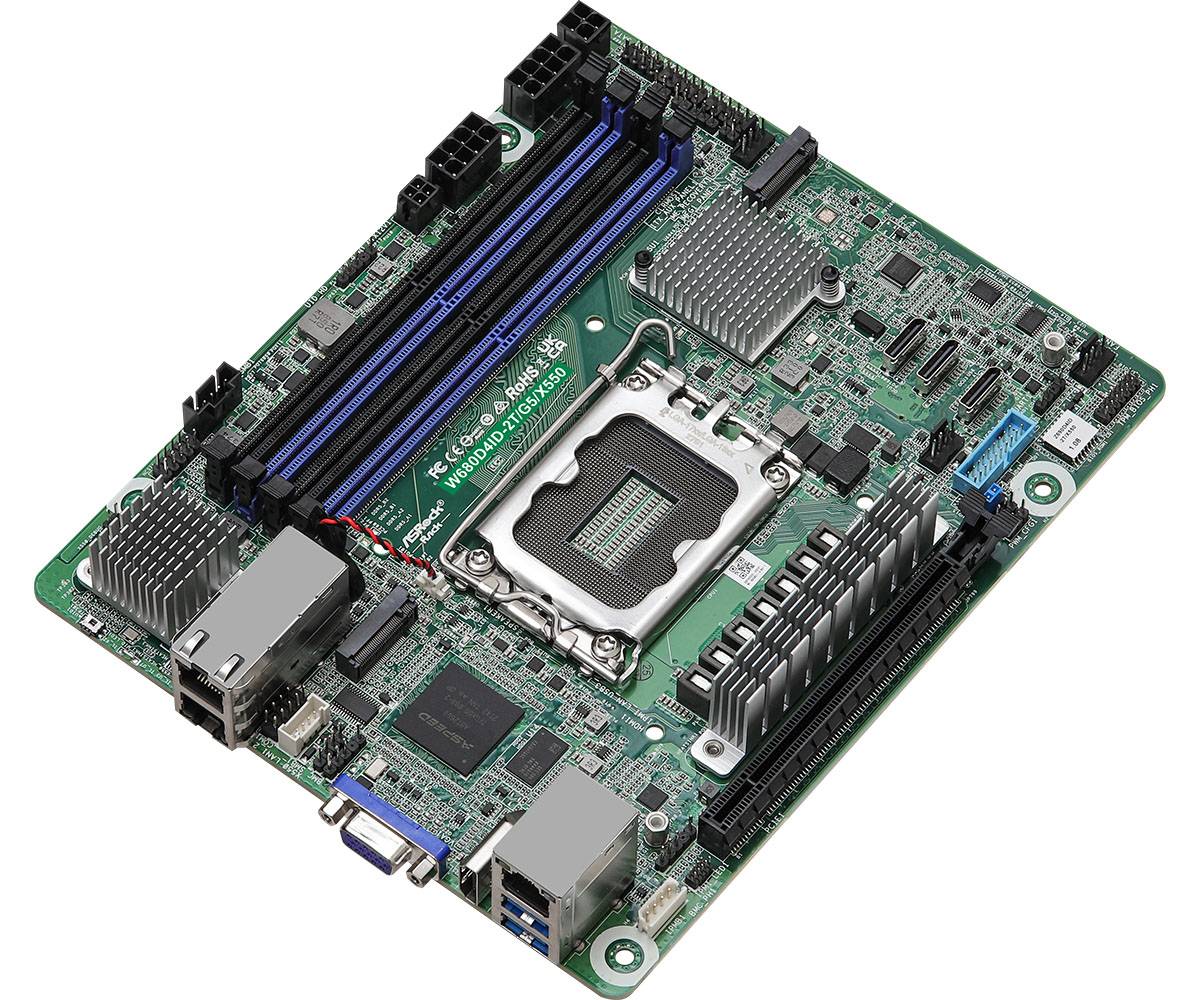 ASRock Mainboard W680D4ID-2T/G5/X550 mini-DTX Sockel 1700 DDR5-only Single-0
