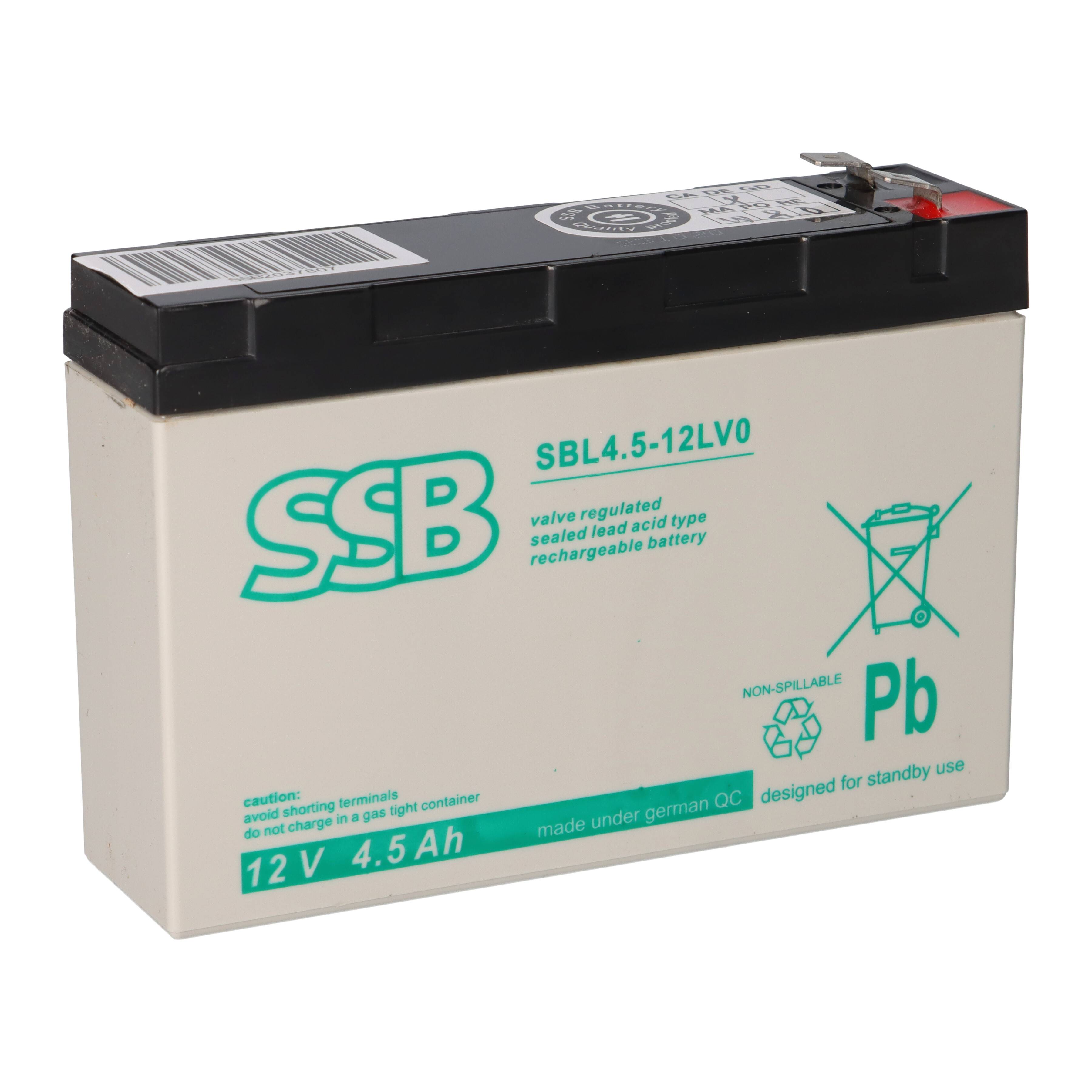 SSB Battery 12V 4,5Ah AGM Akku – passend für Panasonic UP-VW1220P1-0
