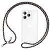 Hülle mit Band für iPhone 15 Pro Max Handyhülle Umhängen Handy Kette Case Kordel Schwarz Bunt