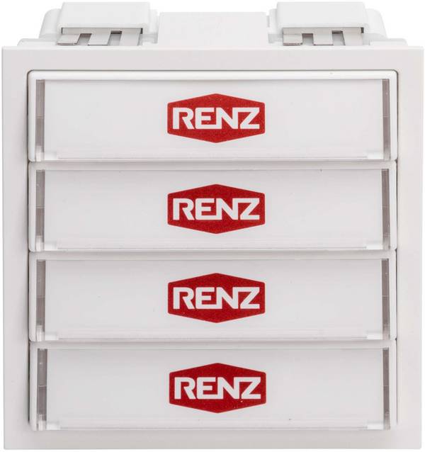 Renz Metallwaren. Klingelmodul mit 4 Klingeltaster 97-9-85272 ws