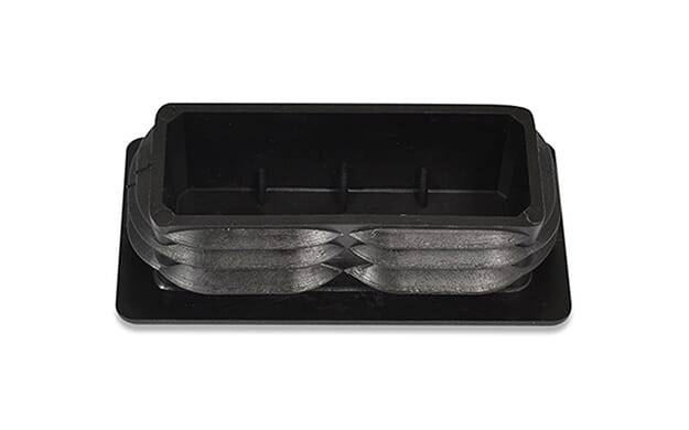 Gleiter rechteckig 160/50 x 2,5-5,5 - PE, schwarz - emico-1