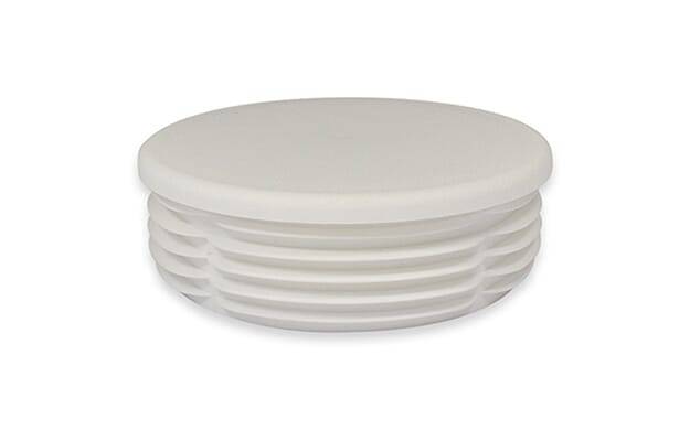 Gleiter rund 114,3x3,2-5,5 - PE, weiß ~ RAL 9003 - emico-0
