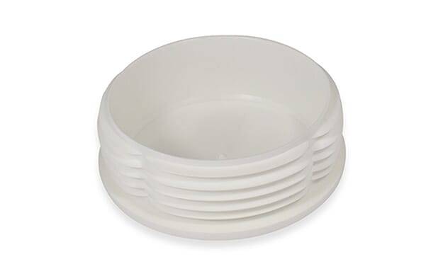 Gleiter rund 114,3x3,2-5,5 - PE, weiß ~ RAL 9003 - emico-1