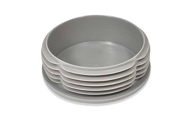 Gleiter rund 177,8x3,2-8 - PE, grau ~ RAL 7042 - emico-1