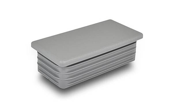 Gleiter rechteckig 100/80 x 4-6 - PE, grau ~ RAL 7042 - emico