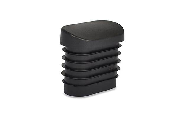 schräge Gleiter oval 40x20x1-2 - PE, schwarz - emico-0