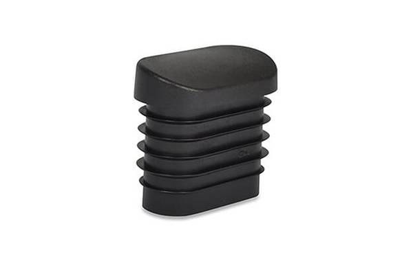 schräge Gleiter oval 40x20x1-2 - PE, schwarz - emico