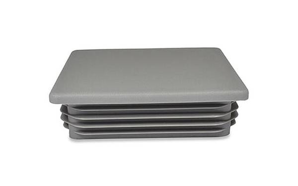 Gleiter quadratisch 60/60x2,6-4 - PE, grau ~ RAL 7042 - emico