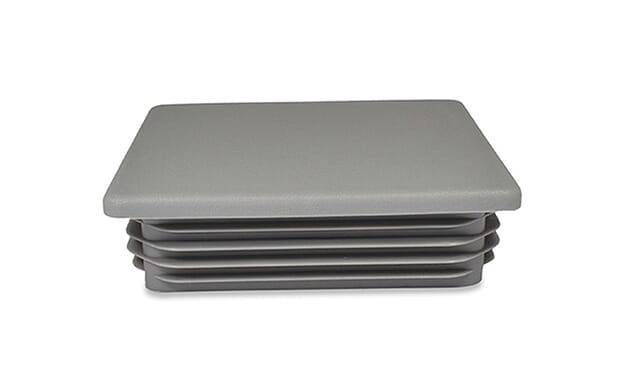 Gleiter quadratisch 60/60x4-6 - PE, grau ~ RAL 7042 - emico-0