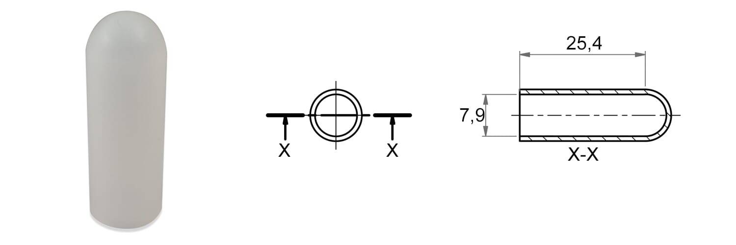 Schutzkappen 7,9/25,4 - Silikon, natur - emico-1