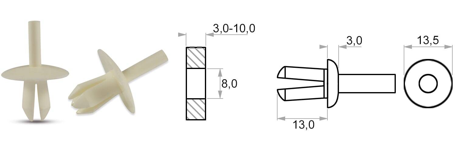 Spreizniete 8,0/3,0-10,0 - PA 6.6, natur - emico-2