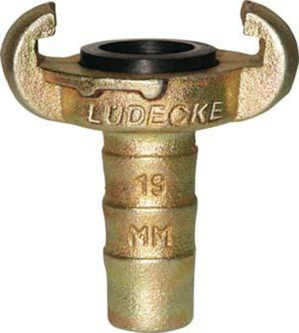Klauen-Schlauchkupplung DIN 3489, Temperguss, Tülle 25mm, 1" LÜDECKE