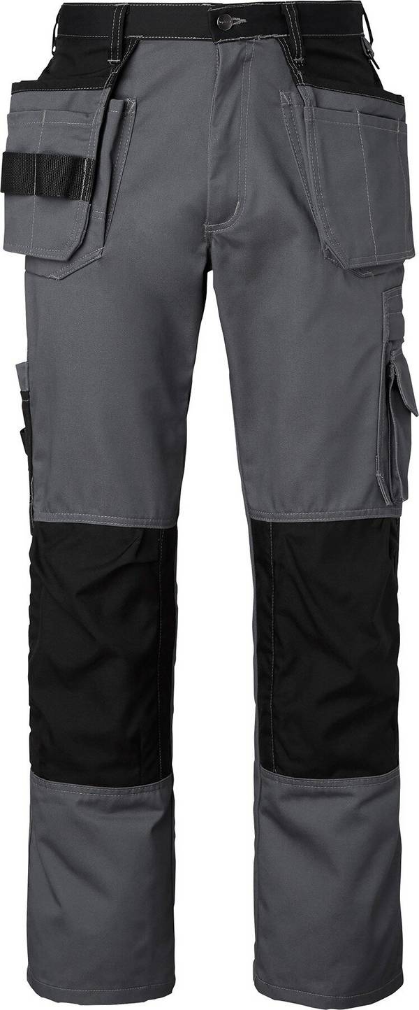 193 Lange Handwerker Hose, Unisex, grau/schwarz, 29