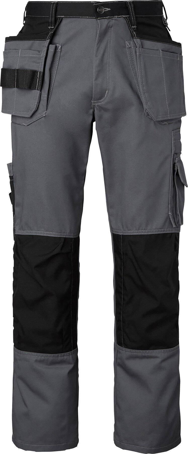 193 Lange Handwerker Hose, Unisex, grau/schwarz, 29-0