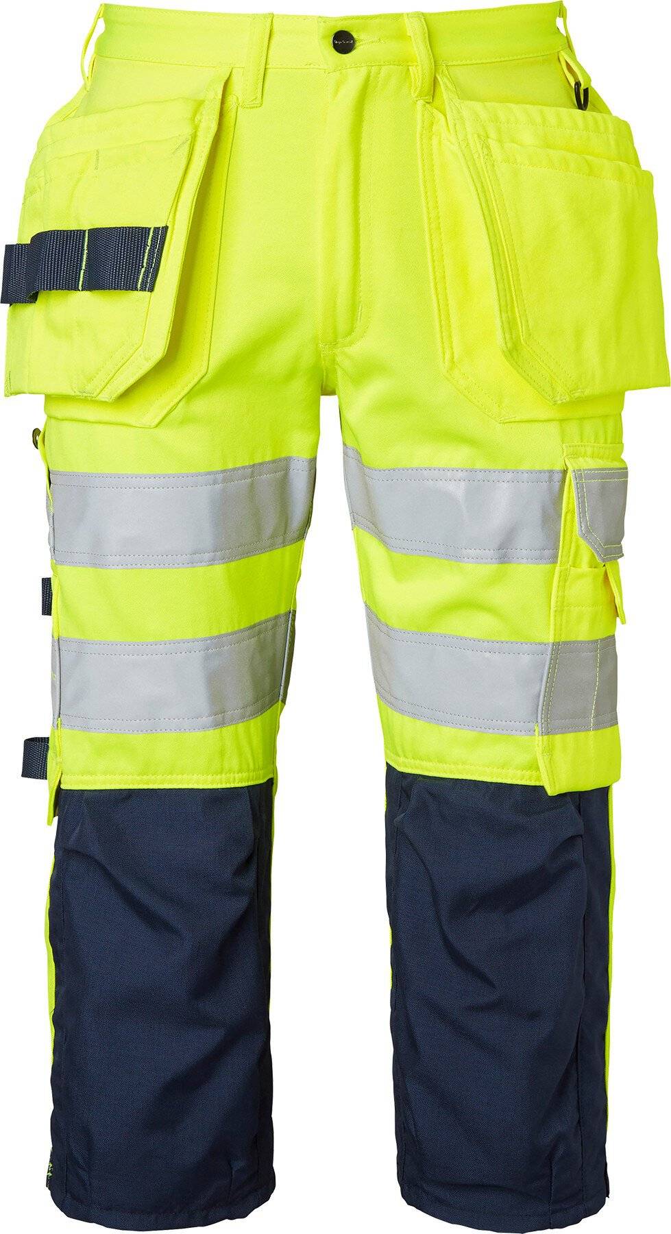 218 3/4 Handwerker Hose, Unisex, Fluoreszierendes gelb/navy blau, 54-0