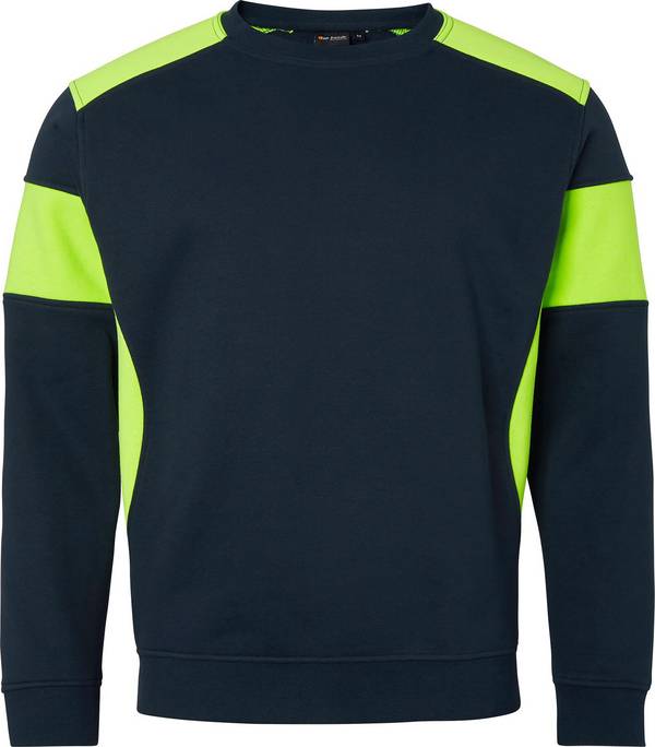 221 Sweatshirt, Unisex, navy blau/Fluoreszierendes gelb, 3XL