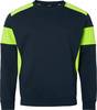 221 Sweatshirt, Unisex, navy blau/Fluoreszierendes gelb, 3XL