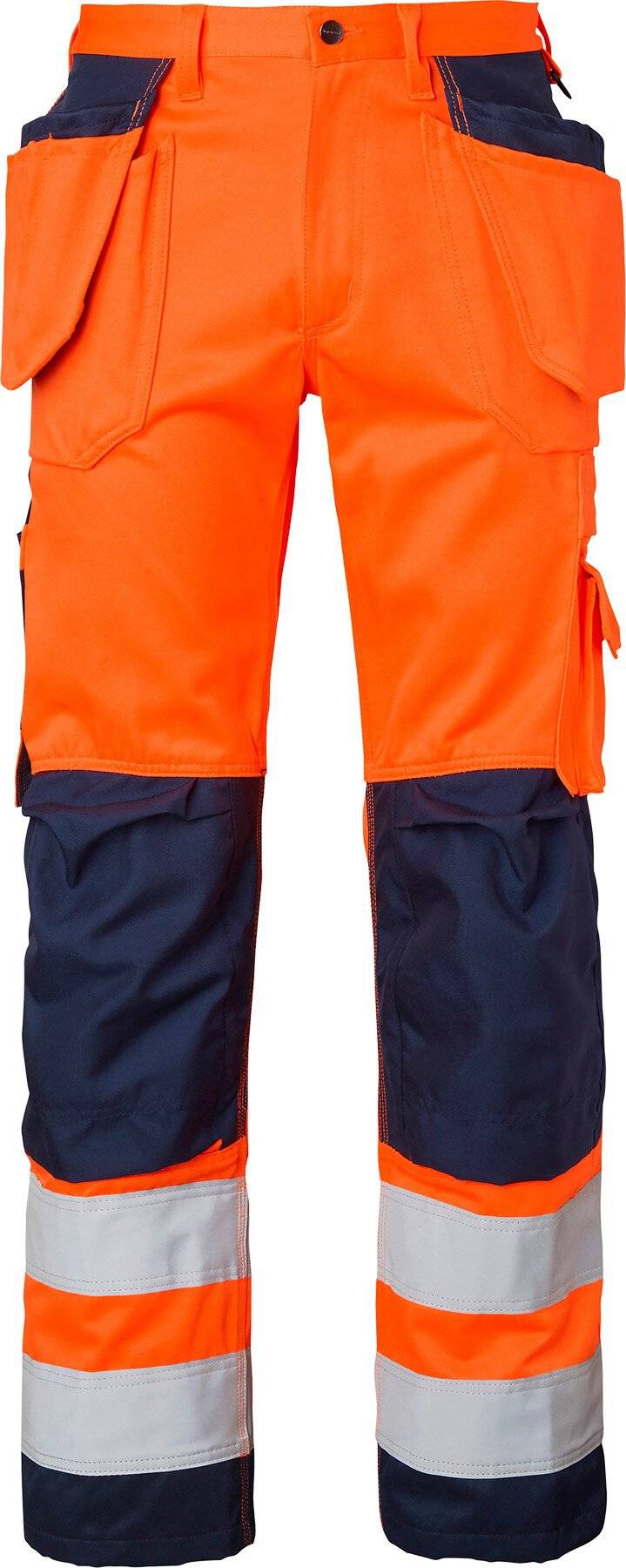 2516 Lange Handwerker Hose, Unisex, Fluoreszierendes orange/navy blau, 28-0