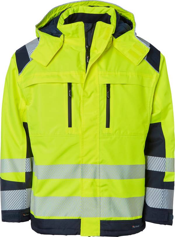 120 Winterjacke, Unisex, Fluoreszierendes gelb/navy blau, XL