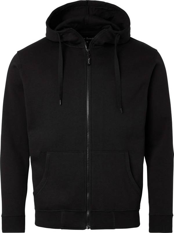 185 Full-Zip Sweatshirt, Herren, schwarz, 3XL