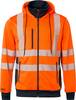 1729 Full-Zip Sweatshirt, Unisex, Fluoreszierendes orange/navy blau, XXL