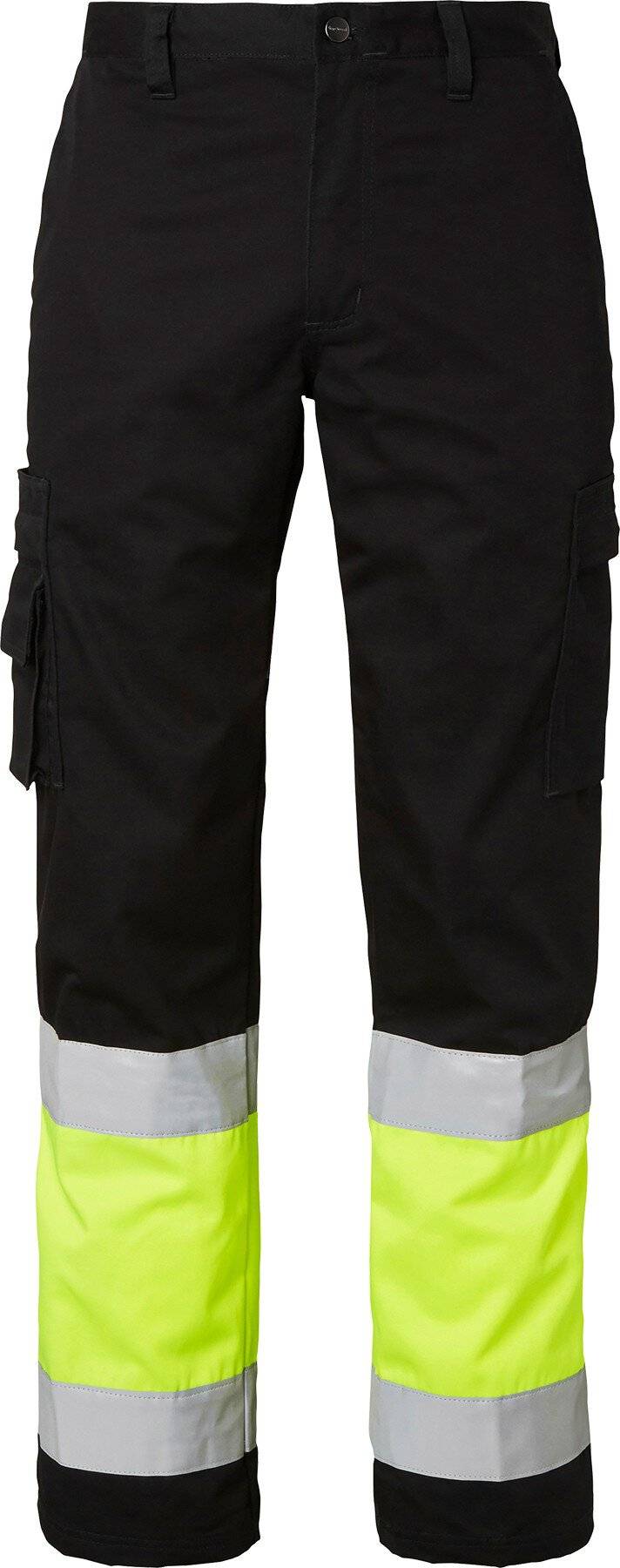 2070 Arbeitshose, Unisex, schwarz/Fluoreszierendes gelb, 58-0