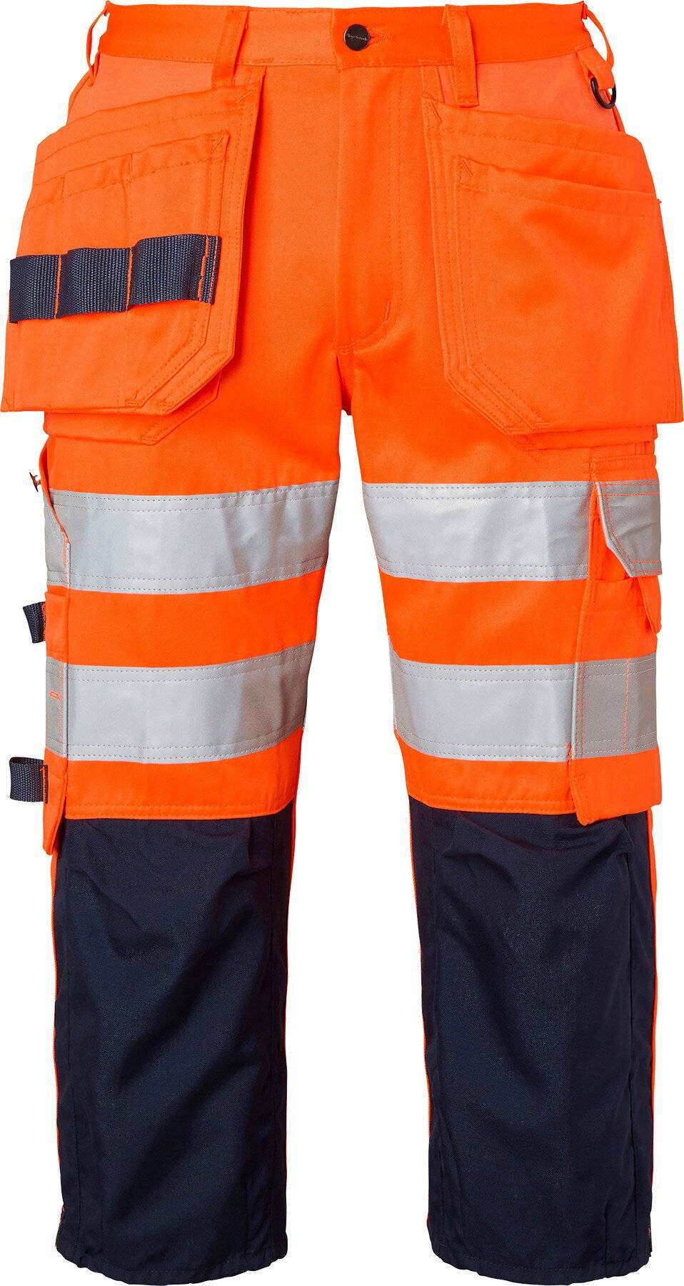 218 3/4 Handwerker Hose, Unisex, Fluoreszierendes orange/navy blau, 54-0