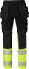 312 Lange Handwerker Hose, Unisex, schwarz/Fluoreszierendes gelb, 106